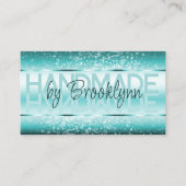 Elegante Sparkle Glitter Luxe Glam Blauwgroen Groe Visitekaartje (Voorkant)