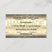 Elegante Sparkle Glitter Luxe Glam Donker Goud Visitekaartje (Achterkant)