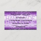 Elegante Sparkle Glitter Luxe Glam Donker Paarse Visitekaartje (Achterkant)