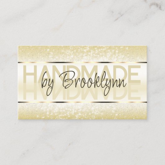 Elegante Sparkle Glitter Luxe Glam Light Gold Visitekaartje (Voorkant)