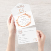 Elegante Sparkle Glitter Wedding Script Kalligrafi All In One Uitnodiging (Uittrekbaar)