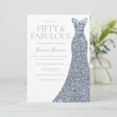 Elegante Sparkle Jurk Vrouwen 50ste Verjaardagsfee Kaart (Staand voorkant)