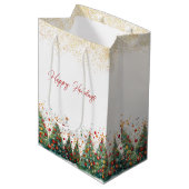 Elegante Sparkle Kerstboom Gift Bag Medium Cadeauzakje (Voorkant Gekanteld)