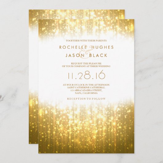 Elegante Sparkle-uitnodiging Kaart (Voorkant / Achterkant)