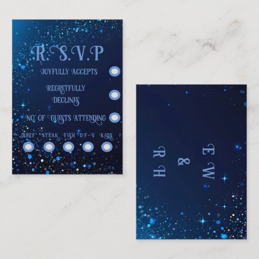 Elegante Sparkle Wedding Informatiekaartje (Voorkant / Achterkant)