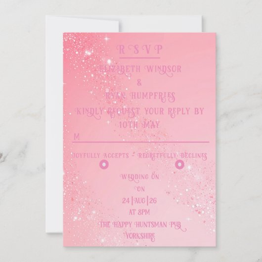 Elegante Sparkle Wedding Kaart (Voorkant)