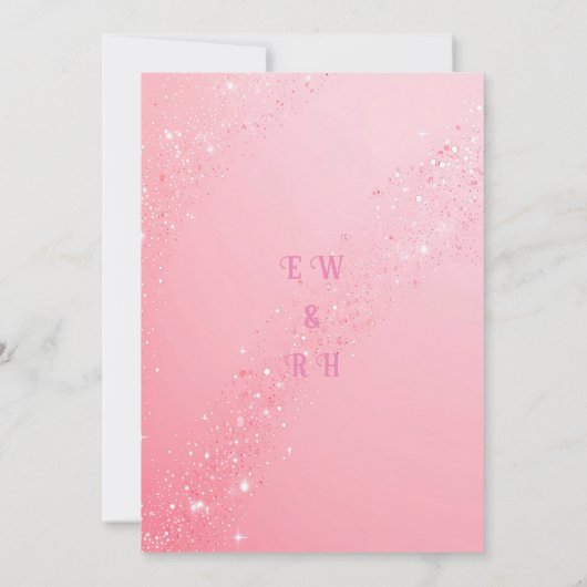 Elegante Sparkle Wedding Kaart (Achterkant)