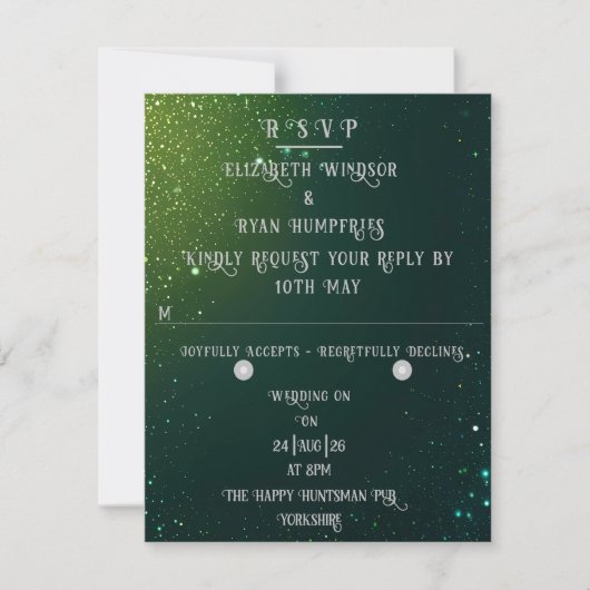 Elegante Sparkle Wedding RSVP Kaartje (Voorkant)