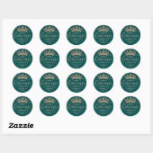 Elegante Sparkles Roos Gold Quinceañera Crown Gree Ronde Sticker (Vel)