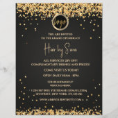 Elegante Sparkles zwart gouden flyer (Voorkant)
