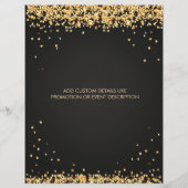 Elegante Sparkles zwart gouden flyer (Achterkant)
