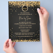 Elegante Sparkles zwart gouden flyer (Hand)