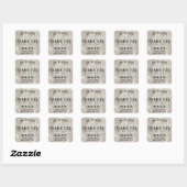 Elegante Sparkling Crystal Diamond Dank u Bestelle Vierkante Sticker (Vel)