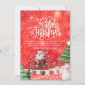 Elegante Sparkling Heerlijke Santa's Sleigh Ride Feestdagenkaart (Voorkant)