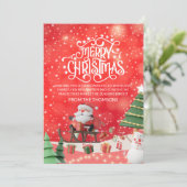 Elegante Sparkling Heerlijke Santa's Sleigh Ride Feestdagenkaart (Staand voorkant)