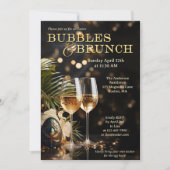 Elegante Sparkling Pasen Bubbels en Brunch Kaart (Voorkant)