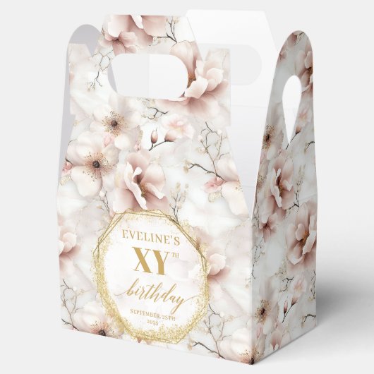 Elegante Sparkling pastel roze goud rustieke verja Bedankdoosjes (Geopend)