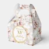 Elegante Sparkling pastel roze goud rustieke verja Bedankdoosjes (Voorkant Zijde)