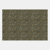 Elegante Sparkly Goud Wit Groen Kerstmis Inpakpapier Vel (Voorkant 3)