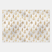 Elegante Sparkly Goud Wit Groen Kerstmis Inpakpapier Vel (Voorkant)