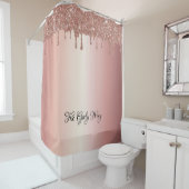 Elegante Sparkly Pink Dripping Douche Gordijnen (In situ)
