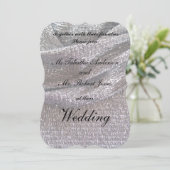 Elegante Sparkly Silver bruiloft uitnodigingen (Staand voorkant)