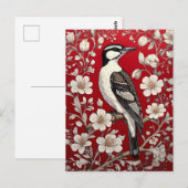 Elegante specht Floral William Morris Geïnspireerd Briefkaart (Voorkant / Achterkant)