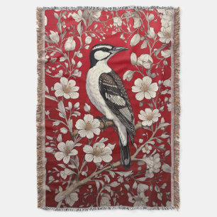 Elegante specht Floral William Morris Geïnspireerd Deken