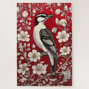 Elegante specht Floral William Morris Geïnspireerd Legpuzzel