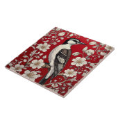 Elegante specht Floral William Morris Geïnspireerd Tegeltje (Zijkant)