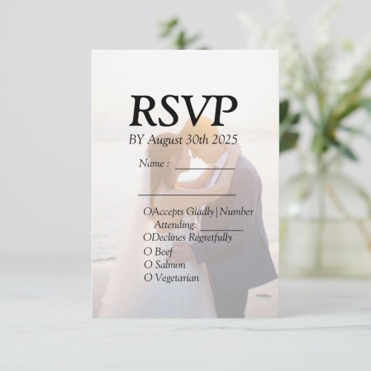 Elegante speciale RSVP bruiloft uitnodiging Kaart (Staand voorkant)