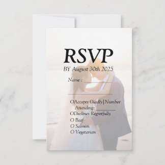 Elegante speciale RSVP trouwkaart uitnodigingkaart Kaartje