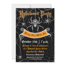 Elegante Spider Halloween Party uitnodiging