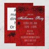 Elegante Spiderweb Party uitnodiging (Voorkant / Achterkant)