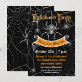 Elegante Spin Halloween-feestuitnodiging Kaart (Voorkant / Achterkant)