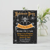 Elegante Spin Halloween-feestuitnodiging Kaart (Staand voorkant)