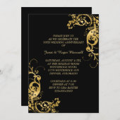 Elegante Spiraal Gouden Bruiloft Jubileum Kaart (Voorkant / Achterkant)