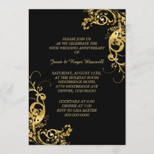 Elegante Spiraal Gouden Bruiloft Jubileum Kaart