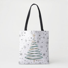 Elegante spiraal kerstboom Canvas tas