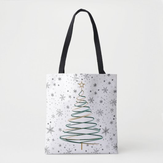 Elegante spiraal kerstboom Canvas tas (Voorkant)
