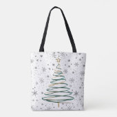Elegante spiraal kerstboom Canvas tas (Achterkant)