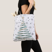 Elegante spiraal kerstboom Canvas tas (Dichtbij)