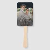 Elegante spiraal script eenvoudige huwelijksprogra handwaaier (Voorkant)