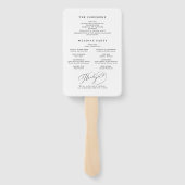 Elegante spiraal script eenvoudige huwelijksprogra handwaaier (Achterkant)