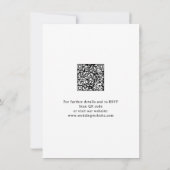 Elegante Spiraal Script QR Code Huwelijksdetails Notitiekaartje (Achterkant)