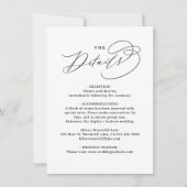 Elegante Spiraal Script QR Code Huwelijksdetails Notitiekaartje (Voorkant)