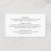 Elegante Spiraal Script QR Code Huwelijksdetails Plaatskaartje (Achterkant)