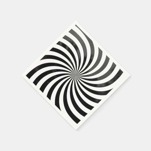 Elegante spiraal zwart-wit papieren servet (Hoek)