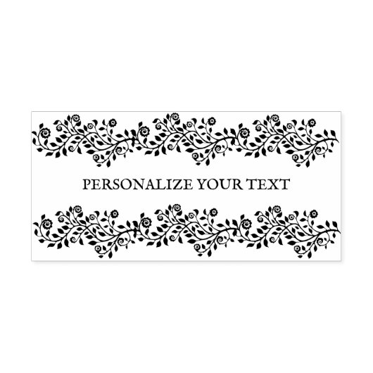 Elegante spiraalvormige bloemornament persoonlijke rubberstempel (Afrduk)