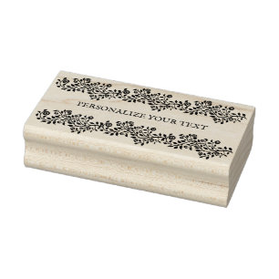 Elegante spiraalvormige bloemornament persoonlijke rubberstempel